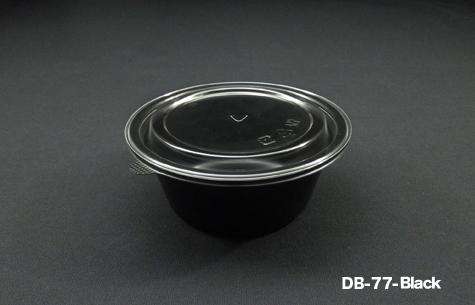 DB-77 Black Disposable Plastic Bowl with Lid (1200pcs)